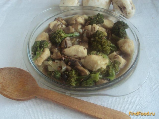 Брокколи с курицей и грибами рецепт с фото 14-го шага 