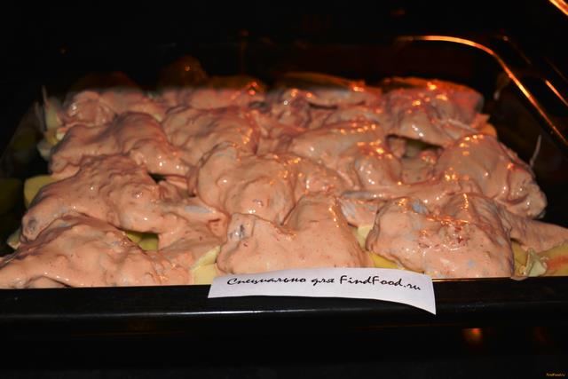 Куриные крылышки запеченные с картошкой рецепт с фото 6-го шага 