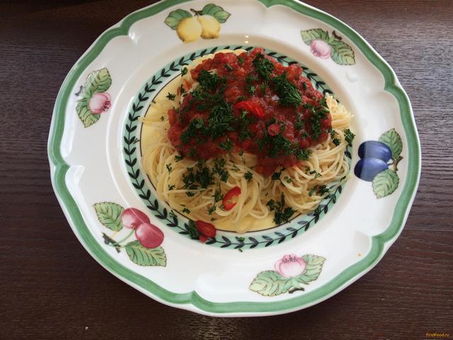 Спагетти с томатным соусом рецепт с фото 6-го шага 