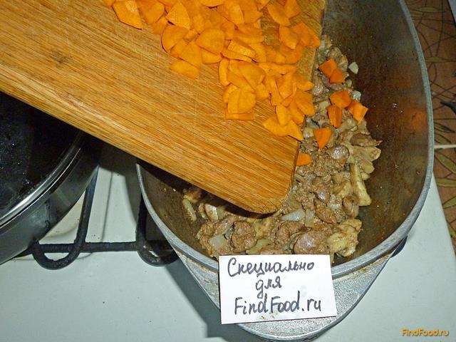 Картофель с куриной печенью и грибами рецепт с фото 9-го шага 