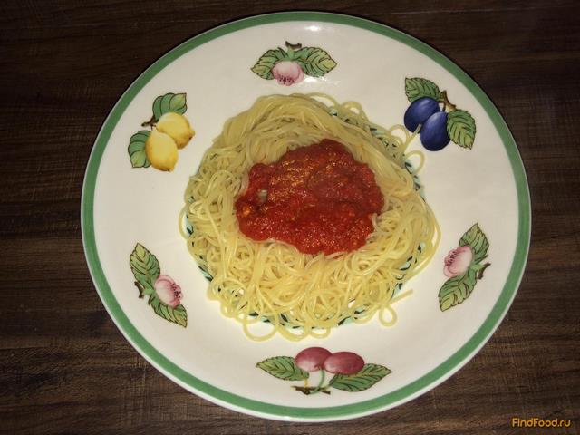 Спагетти с вялеными помидорами рецепт с фото 5-го шага 