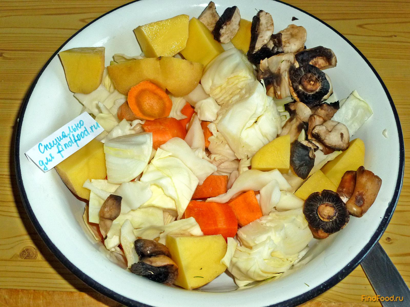 Оладьи из овощей с грибами рецепт с фото 1-го шага 