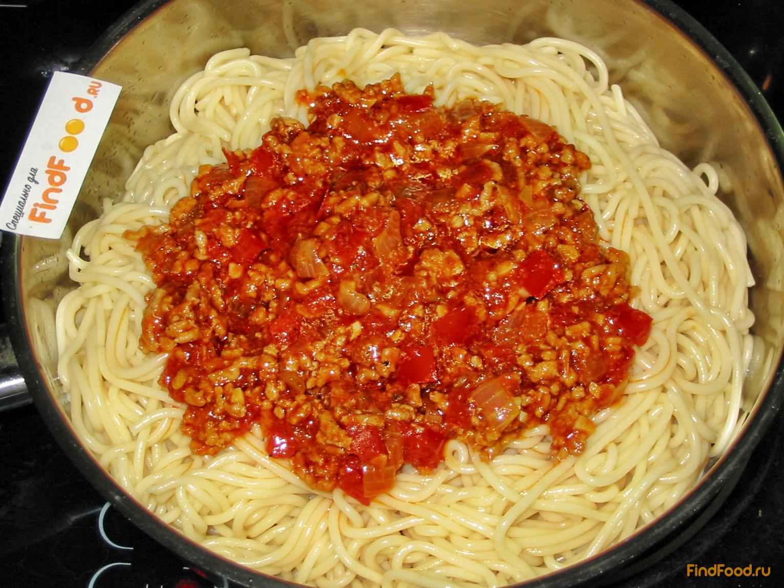 Спагетти с соусом из фарша рецепт с фото 10-го шага 
