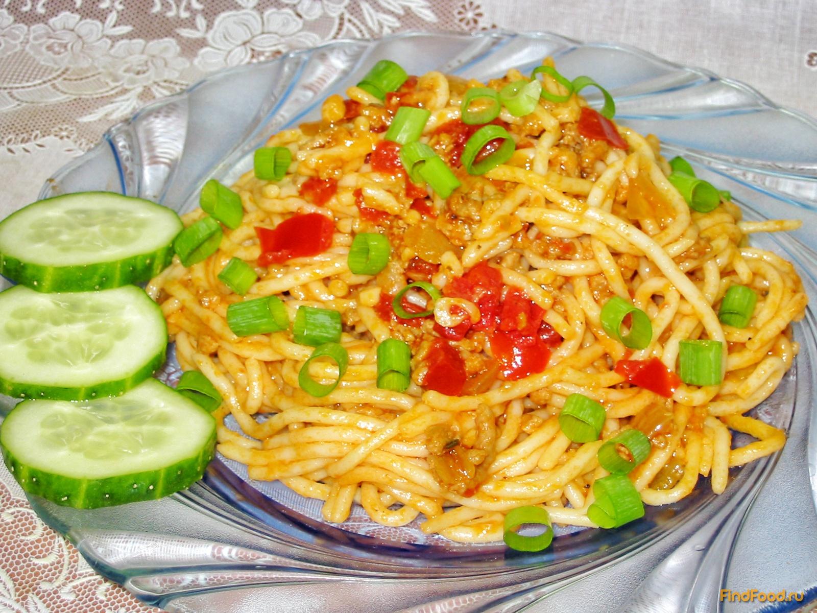 Спагетти с соусом из фарша рецепт с фото 11-го шага 