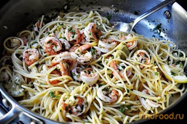Спагетти с креветками рецепт с фото 7-го шага 