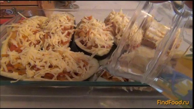 Лодочки из баклажанов с сырной начинкой рецепт с фото 15-го шага 