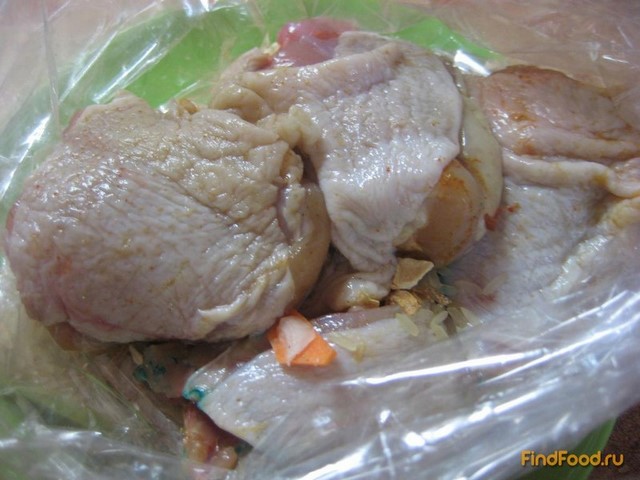 Рис с курицей в рукаве рецепт с фото 3-го шага 