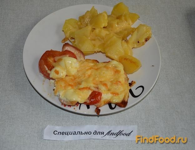 Курица под помидорно-сырной корочкой с картошкой рецепт с фото 6-го шага 