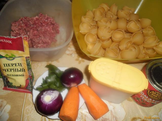 Фаршированные макароны в томатном соусе рецепт с фото 1-го шага 