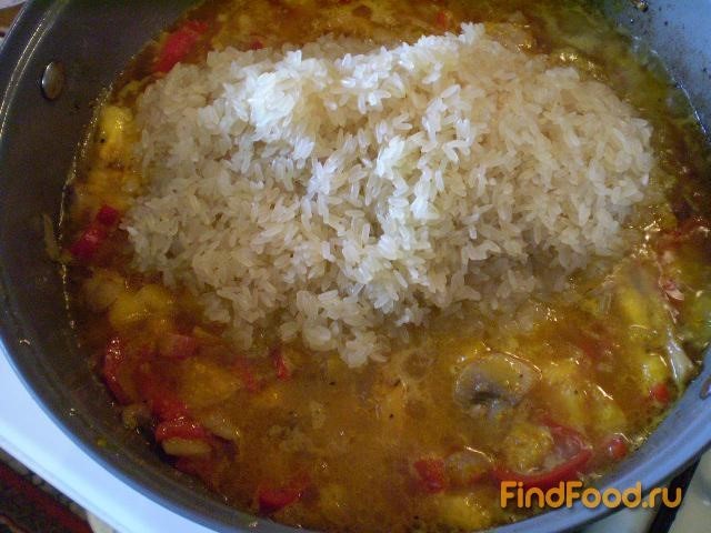 Рис с грибами и болгарским перцем рецепт с фото 8-го шага 