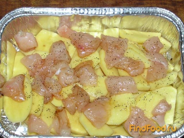 Картошечка с курицей и сыром рецепт с фото 4-го шага 