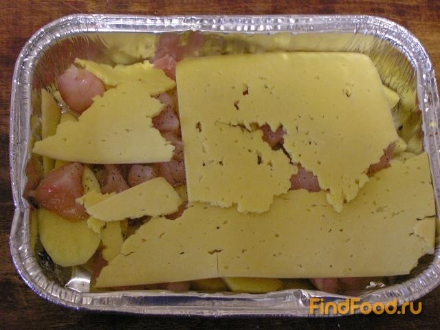 Картошечка с курицей и сыром рецепт с фото 5-го шага 
