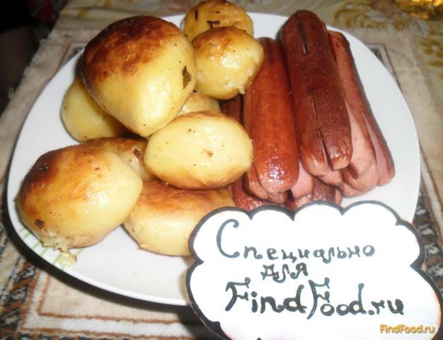 Жареная картошечка с сосисками рецепт с фото 4-го шага 