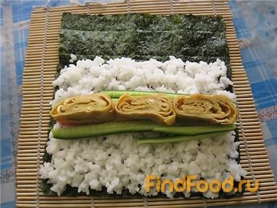 Роллы с японским омлетом Тамаго-яки рецепт с фото 11-го шага 