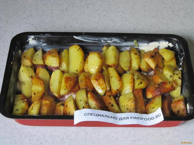 Картофель запеченный в духовке рецепт с фото 7-го шага 