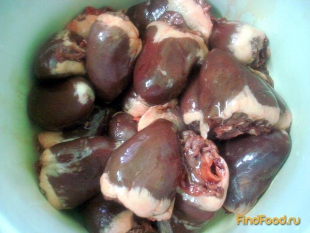 Индюшачье сердце с грибами в сметанном соусе рецепт с фото 1-го шага 