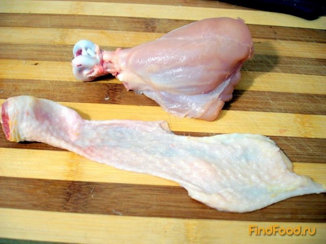 Куриные голени фаршированные рецепт с фото 8-го шага 