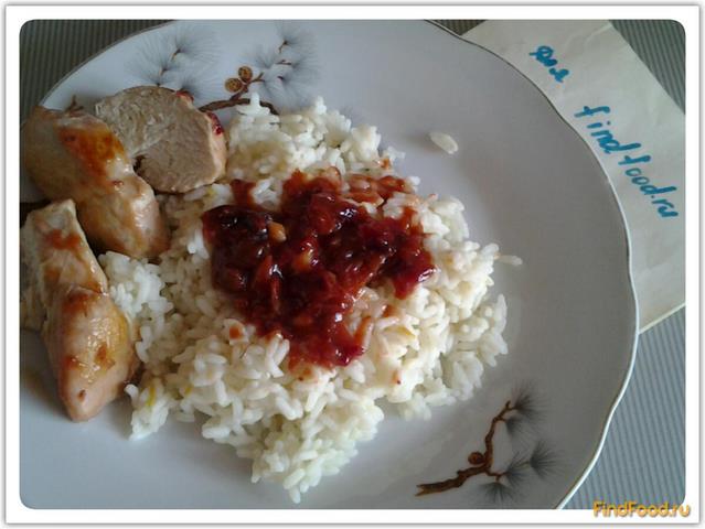 Курица в клюквенном соусе с рисом на гарнир рецепт с фото 7-го шага 