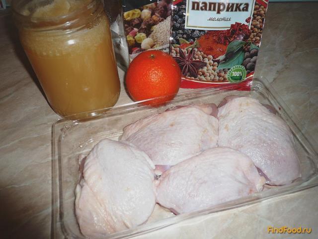  Курица запеченная с мандаринами и медом рецепт с фото 1-го шага 