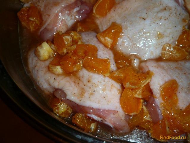  Курица запеченная с мандаринами и медом рецепт с фото 8-го шага 