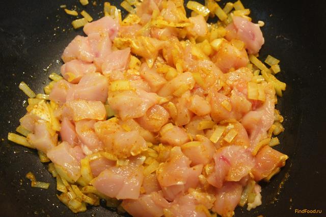 Куриное филе с овощами в соусе Карри рецепт с фото 3-го шага 