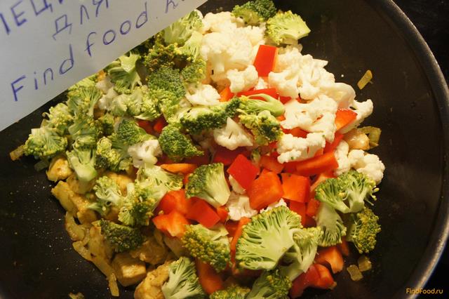 Куриное филе с овощами в соусе Карри рецепт с фото 4-го шага 