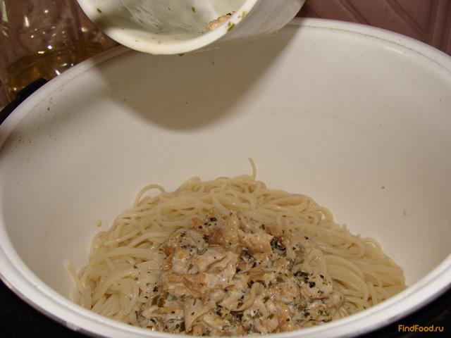 Спагетти с грибным соусом рецепт с фото 5-го шага 