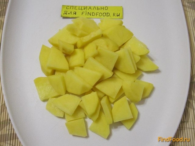 Жареный картофель с баклажанами рецепт с фото 4-го шага 