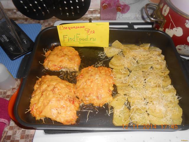 Горбуша под шубой в духовке с картофелем рецепт с фото 8-го шага 