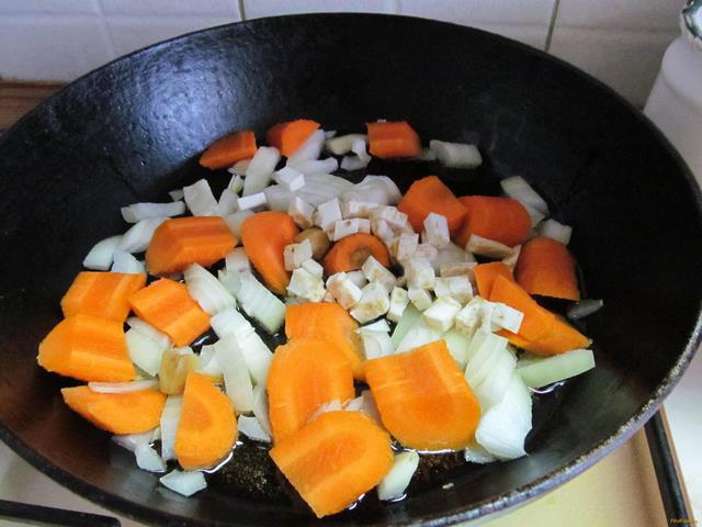Овощное рагу с тыквой и фасолью рецепт с фото 5-го шага 