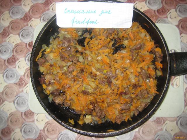 Паштет из куриной печени с морковью и луком рецепт с фото 3-го шага 