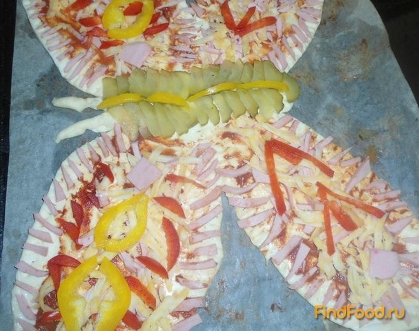 Пицца Бабочка рецепт с фото 4-го шага 