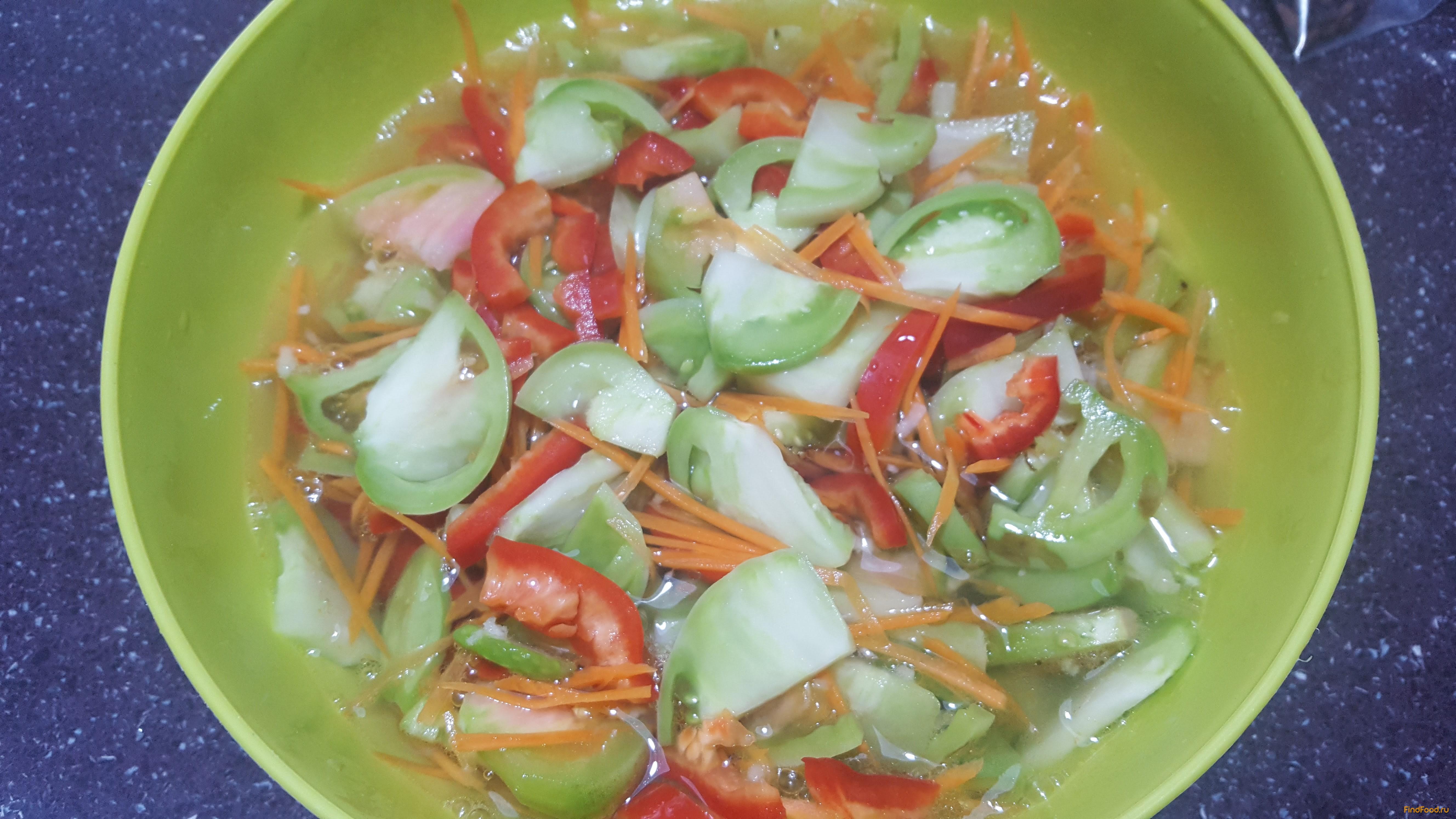 Салат из зеленых помидоров рецепт с фото 5-го шага 