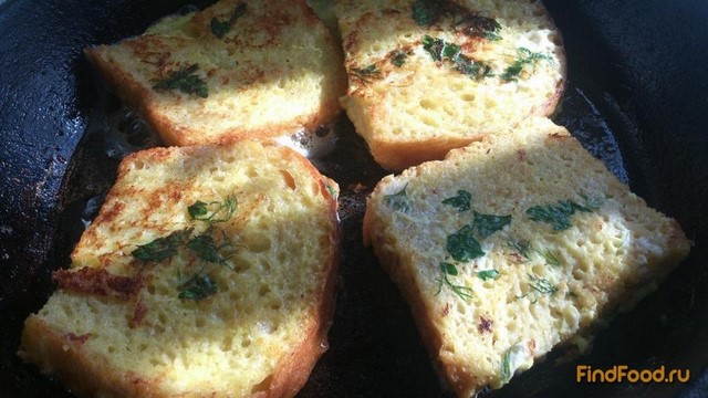 Гренки с сыром и зеленью рецепт с фото 2-го шага 