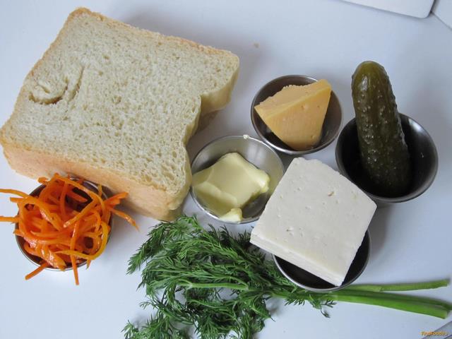 Будерброд с сыром и брынзой рецепт с фото 1-го шага 
